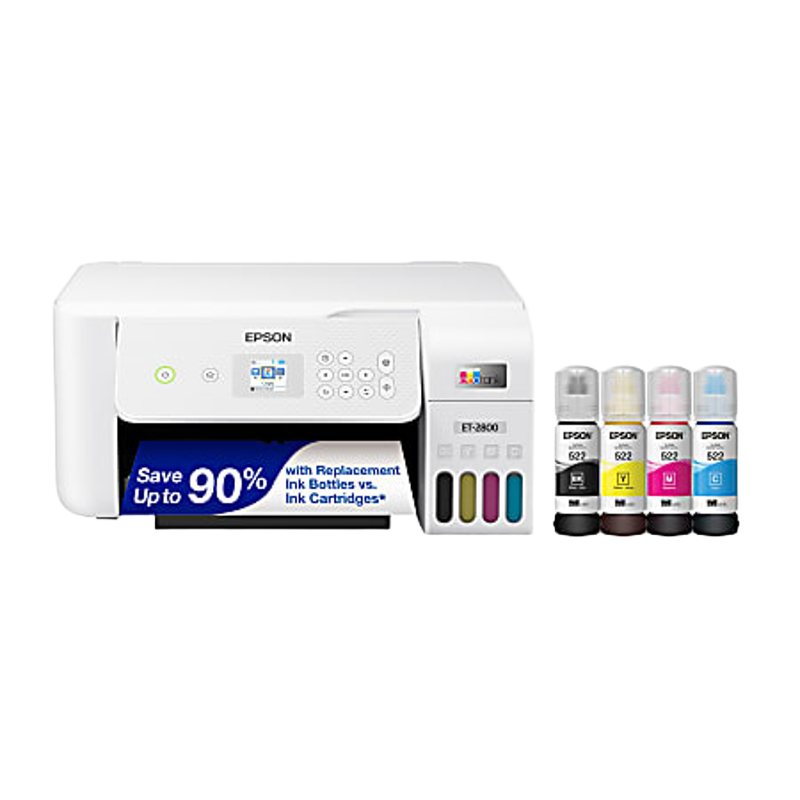 Epson® EcoTank ET-2800 All-in-One Supertank Color Printer, White